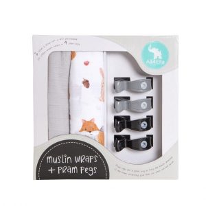 Muslin Wraps and Pram Pegs Gift Pack Forest - All4Ella